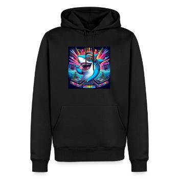 Gabber Shark - Männer Premium Bio Hoodie - Schwarz - Vorne - Nico (187cm)