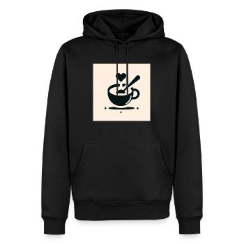 café - Sweat à capuche Premium bio Homme - noir - Devant - Nico (187cm)
