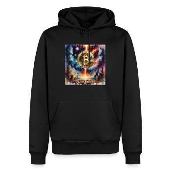Bitcoin Blocks Art - Männer Premium Bio Hoodie - Schwarz - Vorne - Nico (187cm)
