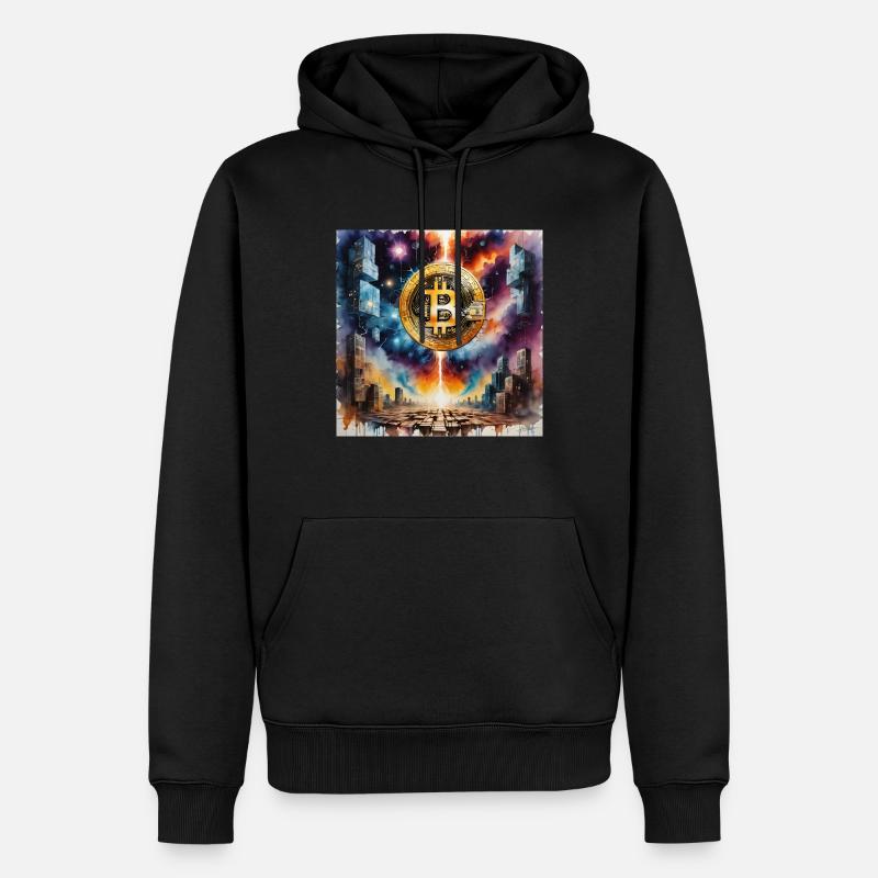 Bitcoin Blocks Art - Männer Premium Bio Hoodie - Schwarz