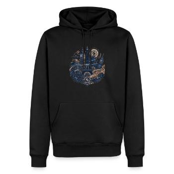 Popular European Attractions - Men’s Premium Organic Hoodie - black - Front - Nico (187cm)