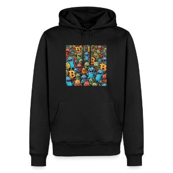 Bitcoin Monster collection - Männer Premium Bio Hoodie - Schwarz - Vorne - Nico (187cm)