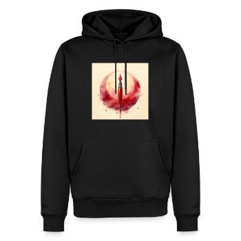 Plume à encre - Sweat à capuche Premium bio Homme - noir - Devant - Nico (187cm)