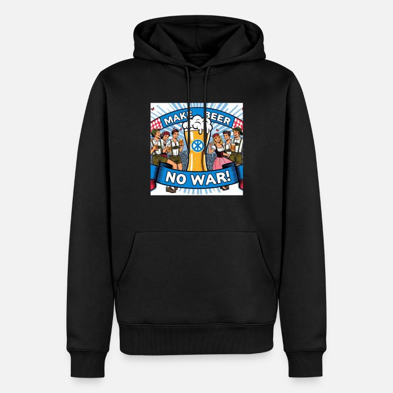 MAKE BEER NO WAR 2 - Männer Premium Bio Hoodie - Schwarz