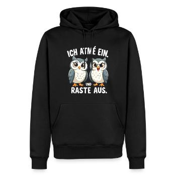 ich atme ein und raste aus lustige - Männer Premium Bio Hoodie - Schwarz - Vorne - Nico (187cm)