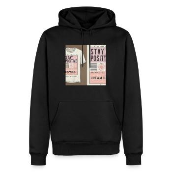 Dream Big - Minimalist Inspiration - Männer Premium Bio Hoodie - Schwarz - Vorne - Nico (187cm)