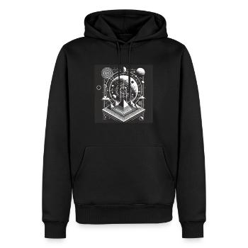 Pyramide Céleste - Astronomie - Sweat à capuche Premium bio Homme - noir - Devant - Nico (187cm)