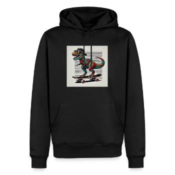 Patineur Saurus Rex - Sweat à capuche Premium bio Homme - noir - Devant - Nico (187cm)