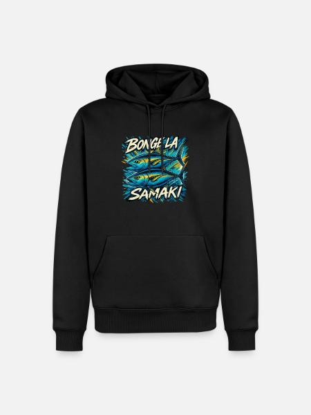 Bonge la Samaki – Tuna Fishing Graffiti Style - Men’s Premium Organic Hoodie - black