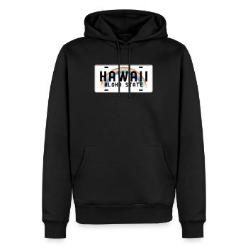 Hawaii Aloha State - Männer Premium Bio Hoodie - Schwarz - Vorne - Nico (187cm)