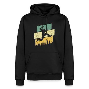Freerunner Parkour Springen Freerunning - Männer Premium Bio Hoodie - Schwarz - Vorne - Nico (187cm)
