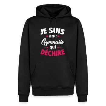 Je suis une Gymnaste qui déchire - Sweat à capuche Premium bio Homme - noir - Devant - Nico (187cm)