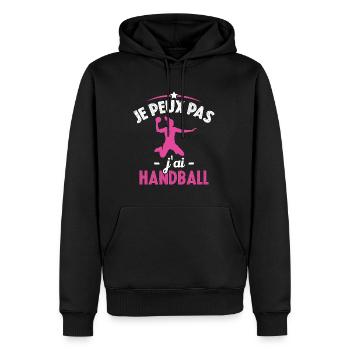Ich kann nicht Handball haben - Männer Premium Bio Hoodie - Schwarz - Vorne - Nico (187cm)