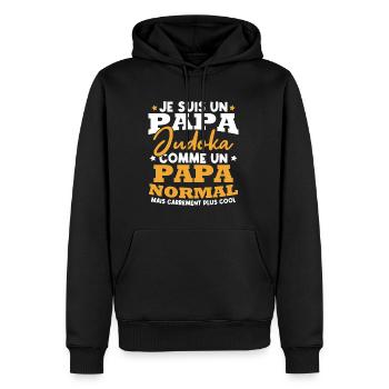Je suis un papa judoka - Sweat à capuche Premium bio Homme - noir - Devant - Nico (187cm)