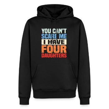 Du kannst mir keine Angst machen, ich habe vier Töchter - Männer Premium Bio Hoodie - Schwarz - Vorne - Nico (187cm)