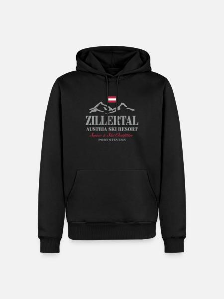 Zillertal - Austria Flag - Männer Premium Bio Hoodie - Schwarz