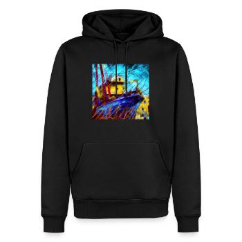 Schiff - Männer Premium Bio Hoodie - Schwarz - Vorne - Nico (187cm)