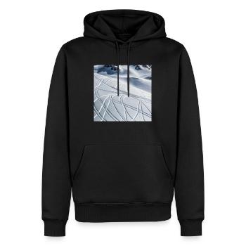 Ski touring adventure in winter - mountain landscape - Men’s Premium Organic Hoodie - black - Front - Nico (187cm)