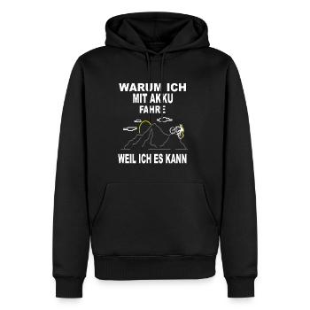 Lustiger Radfahrer Spruch Radsportler E-Bike - Männer Premium Bio Hoodie - Schwarz - Vorne - Nico (187cm)
