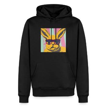 Lapin cool - Sweat à capuche Premium bio Homme - noir - Devant - Nico (187cm)