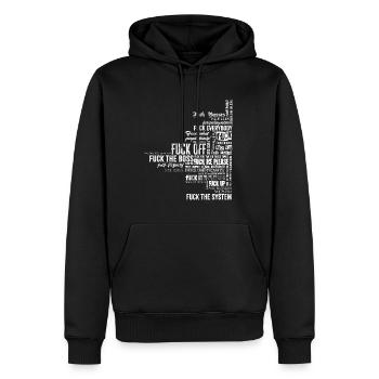 Va te faire foutre de tout - Sweat à capuche Premium bio Homme - noir - Devant - Nico (187cm)
