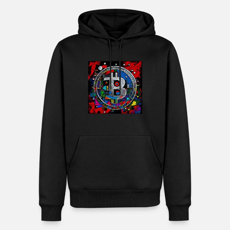 Bitcoin abstract21 - Männer Premium Bio Hoodie - Schwarz