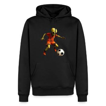 Football Alien - Sweat à capuche Premium bio Homme - noir - Devant - Nico (187cm)