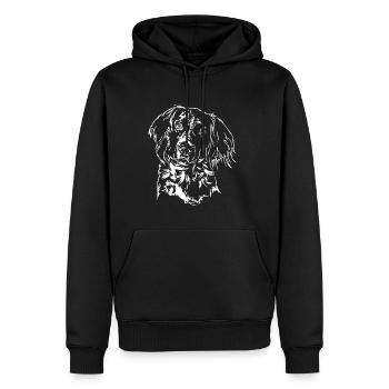 PETIT PORTRAIT DE CHIEN DE MÜNSTERLAND Wilsigns Chasse - Sweat à capuche Premium bio Homme - noir - Devant - Nico (187cm)