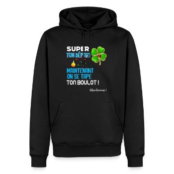 Super Ton Départ Cadeau Drôle Départ Collègue - Sweat à capuche Premium bio Homme - noir - Devant - Nico (187cm)