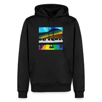 Piano on rainbow - Men’s Premium Organic Hoodie - black - Front - Nico (187cm)