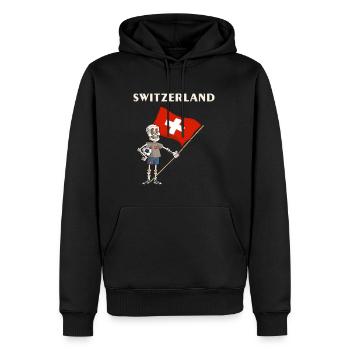 Schweizer Fans / Schweiz Skelett - Männer Premium Bio Hoodie - Schwarz - Vorne - Nico (187cm)