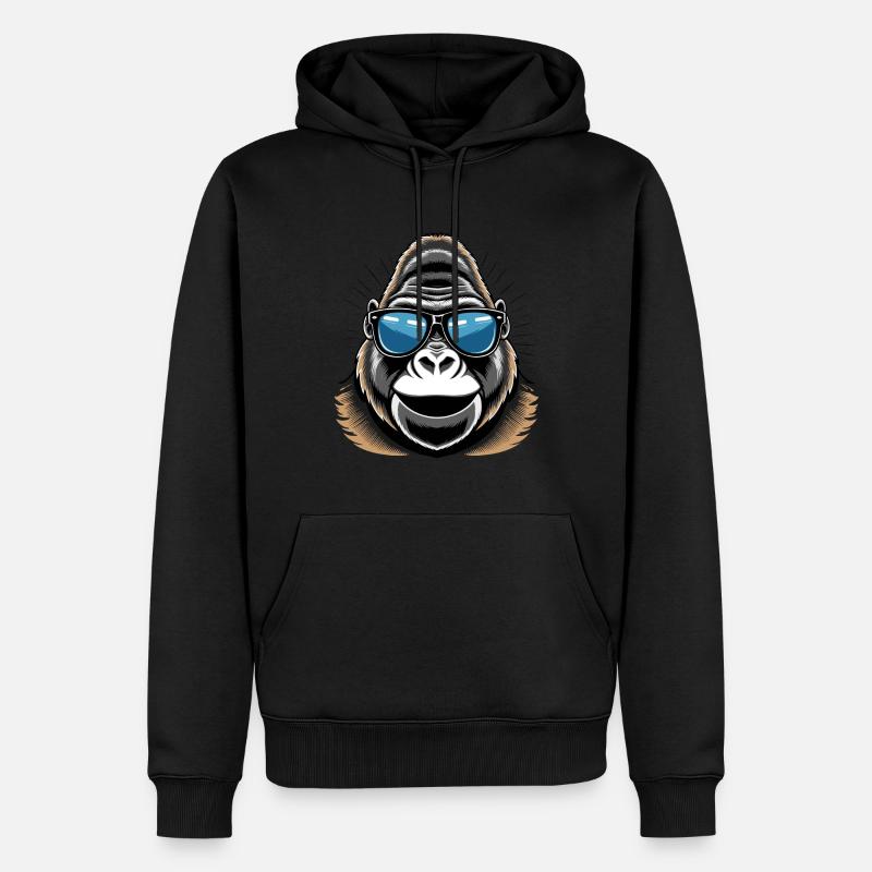 Gorille cool - Sweat à capuche Premium bio Homme - noir