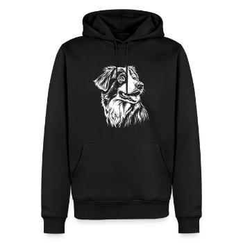 Berger australien - Dog Fan - Sweat à capuche Premium bio Homme - noir - Devant - Nico (187cm)