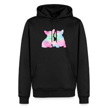 French Bulldog - Männer Premium Bio Hoodie - Schwarz - Vorne - Nico (187cm)