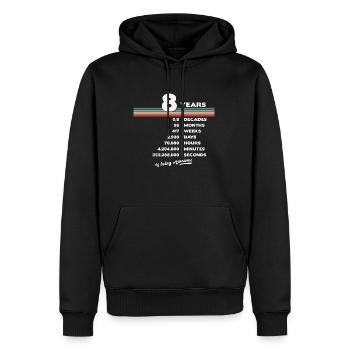 8ème Anniversaire Millésime 8 ans Rétro 96 Mois - Sweat à capuche Premium bio Homme - noir - Devant - Nico (187cm)
