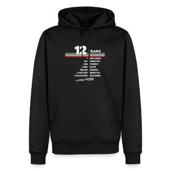 12nd Birthday Vintage 12 Years Old Retro 144 - Men’s Premium Organic Hoodie - black - Front - Nico (187cm)