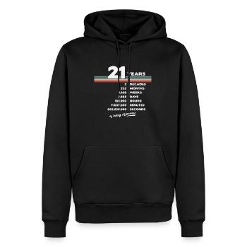 21ème Anniversaire Millésime 21 ans Retro 252 - Sweat à capuche Premium bio Homme - noir - Devant - Nico (187cm)