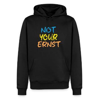 Not Your Ernst Lustiges Denglisch - Männer Premium Bio Hoodie - Schwarz - Vorne - Nico (187cm)