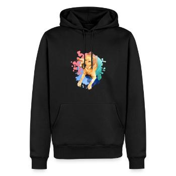Labrador, Golden Retriever, graffit, painting - Men’s Premium Organic Hoodie - black - Front - Nico (187cm)