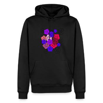 Flowers,Flower,Pink,Blossoms, Abstract, Purple - Men’s Premium Organic Hoodie - black - Front - Nico (187cm)