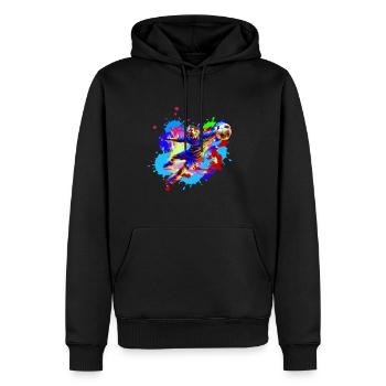 Handball, handballer, Beachhandball,Graffiti - Männer Premium Bio Hoodie - Schwarz - Vorne - Nico (187cm)