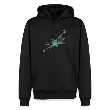 MonstRumms Nr. 5 - Männer Premium Bio Hoodie - Schwarz - Vorne - Nico (187cm)