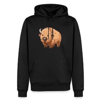 1 - Men’s Premium Organic Hoodie - black - Front - Nico (187cm)