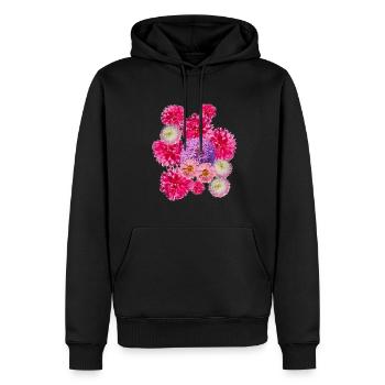 fleur rose fleurs de rêve bouquet rose - Sweat à capuche Premium bio Homme - noir - Devant - Nico (187cm)