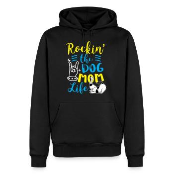 Dog Lover Rockin Le Chien Maman Vie Cadeau d’Anniversaire - Sweat à capuche Premium bio Homme - noir - Devant - Nico (187cm)