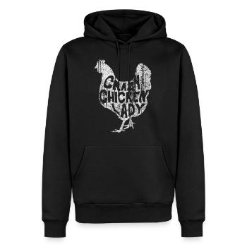 Ferme agricole Crazy Chicken Lady Farmer - Sweat à capuche Premium bio Homme - noir - Devant - Nico (187cm)
