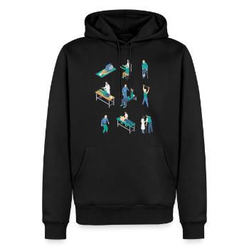 Physiotherapeut Physiotherapeut Gesundheitswesen - Männer Premium Bio Hoodie - Schwarz - Vorne - Nico (187cm)