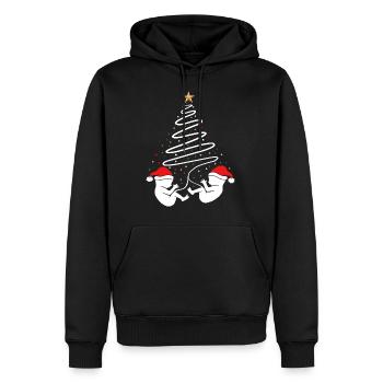 Annonce de Noël de jumeaux de grossesse de Noël - Sweat à capuche Premium bio Homme - noir - Devant - Nico (187cm)