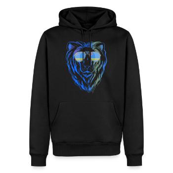 Aruba - Männer Premium Bio Hoodie - Schwarz - Vorne - Nico (187cm)