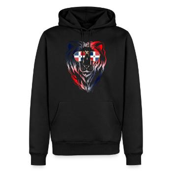 République dominicaine - Sweat à capuche Premium bio Homme - noir - Devant - Nico (187cm)